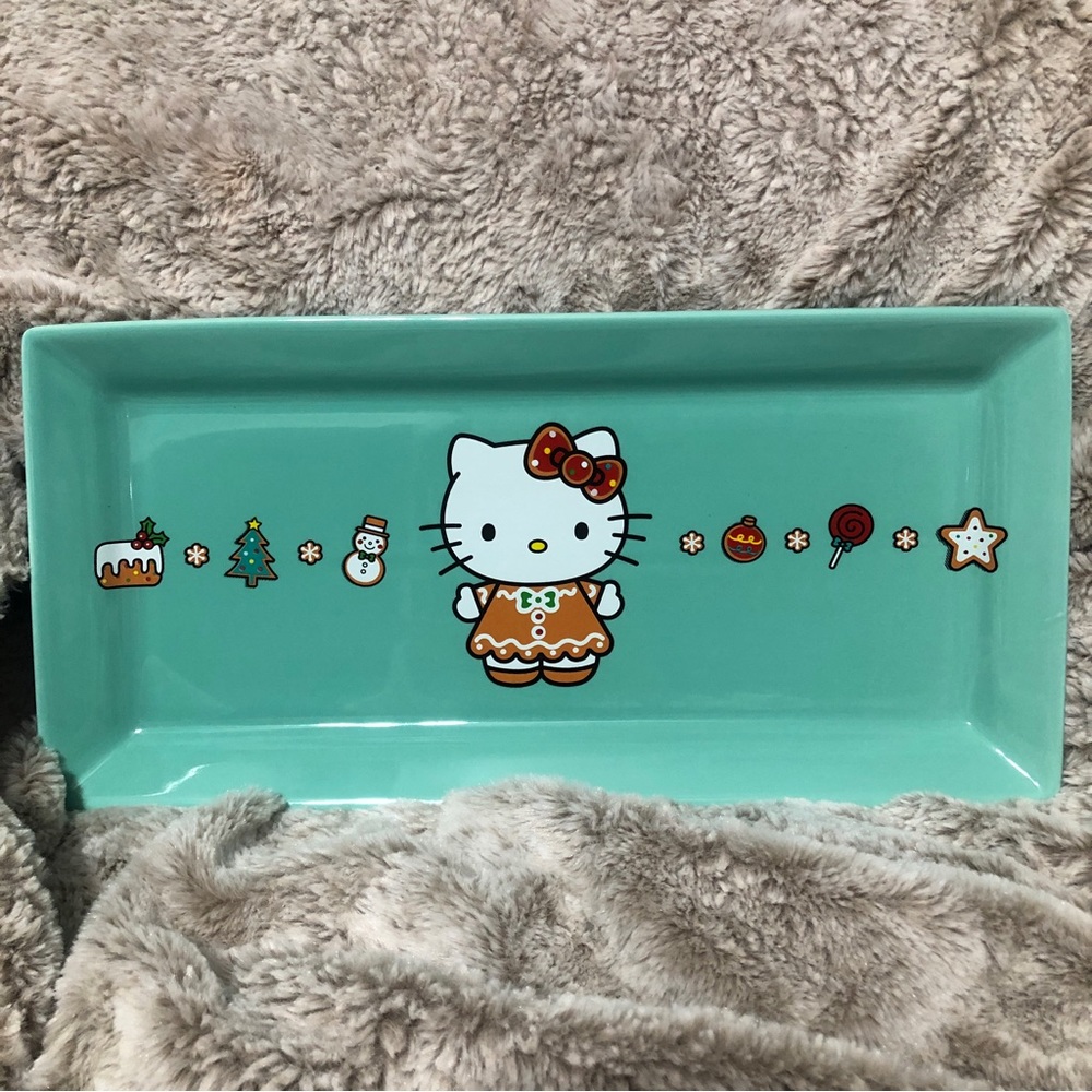 Hello Kitty Christmas Platter / Plate - Teal